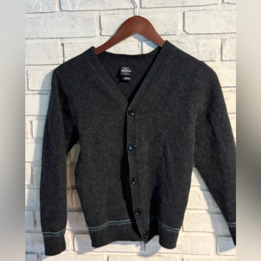 HARRY POTTER Slytherin long-sleeve cardigan 100% lambswool Hard to Find EUC